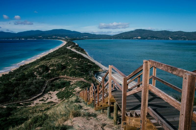 Visit the green-clad Bruny Island during your campervan hire Hobart holiday.