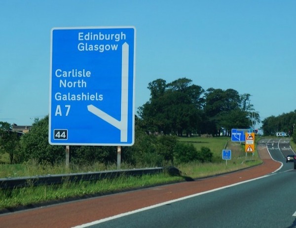 Directional road sign